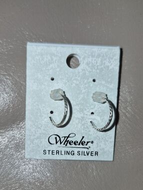 Sterling Silver Twisted Hoop Earrings in Silver